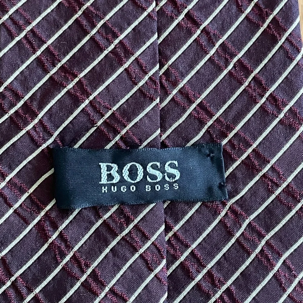 Hugo Boss Red Stripe Silk Tie